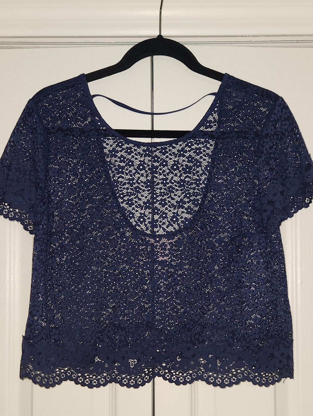 Victoria's Secret Navy Lace Crop Top
